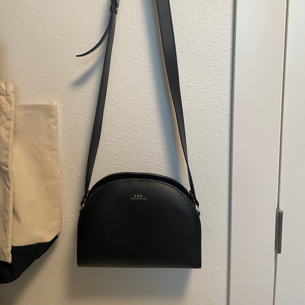 Inspired Black Leather Crossbody Bag